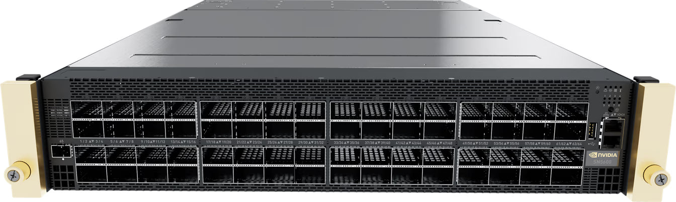 NVIDIA Spectrum SN5600 With 102.4 Tbps/64x 800 GbE QSFP, 1x 25 GbE SFP28 ports