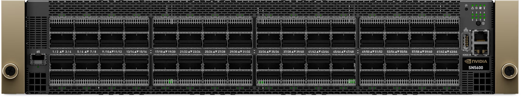 NVIDIA Spectrum SN5600D With 102.4 Tbps/64x 800 GbE QSFP, 1x 25 GbE SFP28 ports